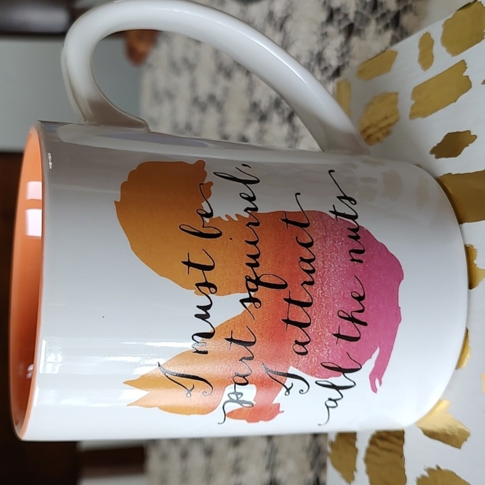 C.R. Gibson 16 oz Porcelain Squirrel Mug with Funny and Playful Quote